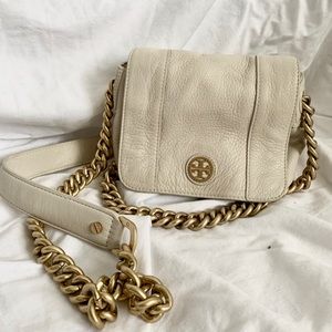 Tory Burch Off White Leather Shoulder Bag